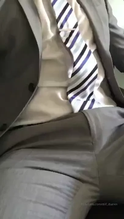 Love showing off a suit bulge start off soft and then get hard 