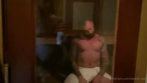 Followed liam griffinxx into the sauna after a workout i wish you guys