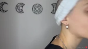 A bald girl s skincare routine
