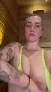 A true exhibitionist me in the sauna