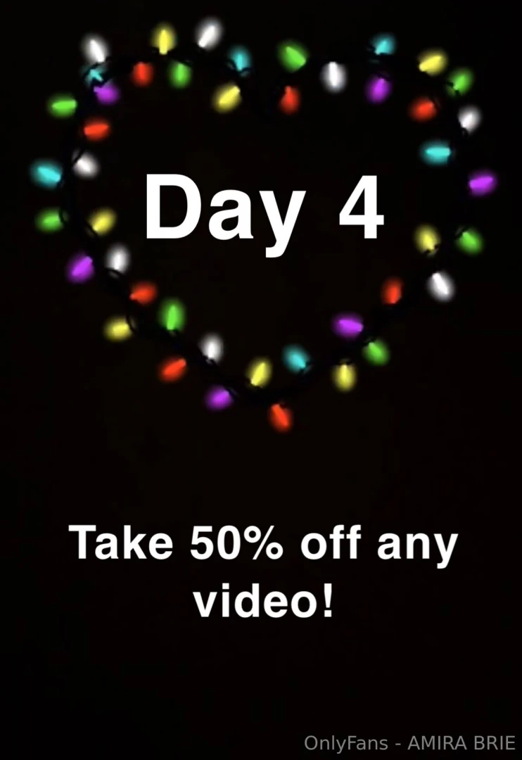 Day 4 50 off any solo or bg video 
