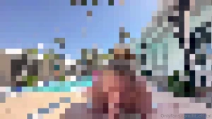 Bg blowjob amp facial by the pool we were having a pool party and