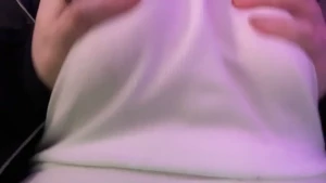 Over clothes groping w a little flash at the end chubby boobs groping