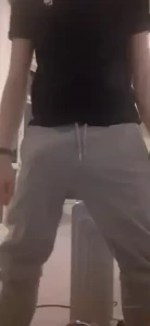 Got some new tracksuit bottoms didn t bother to wear underwear with
