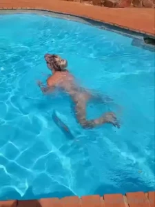 Uncut video of me walking into the pool on my premium page