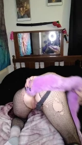 skyla-pink - Teasing amp fucking my ass a little with the tail butt plug before i 