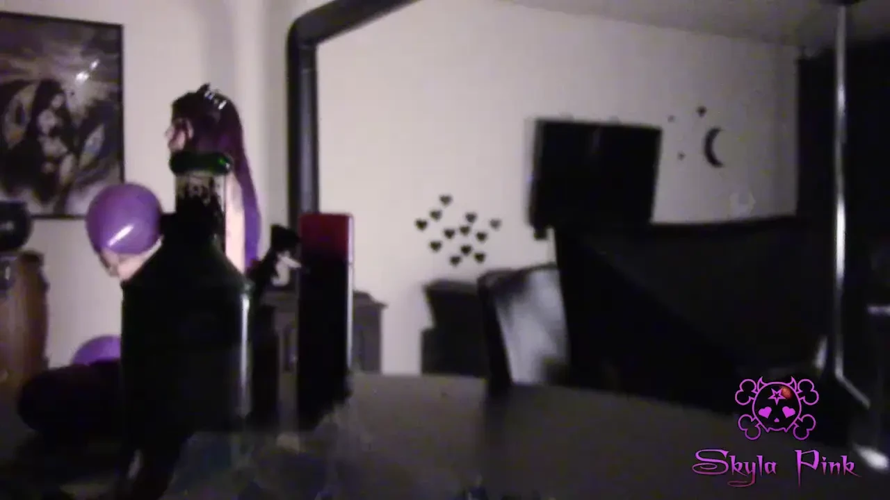 Topless balloon pops amp stringy sprayed on my naked body so much 