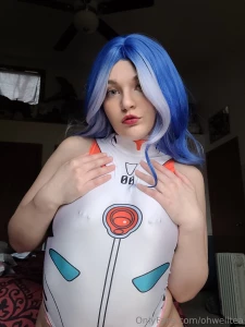 Crotchless rei bodysuit really makes me feel extra horny part 1