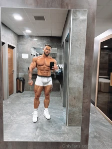 Feeling like a god among men flexing these chiseled muscles for all to