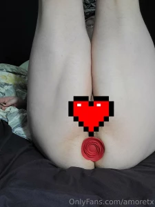 Watch me push out my giant rose butt plug in two positions