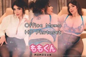 Office momo miniset with fully sheer lingerie showing uncensored