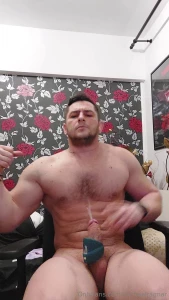 Two videos with my cumshot and muscle show big cumshot with lovesense part 3