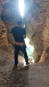 Cave man is here big cumshot n a public cave almoat got caught flexin part 2