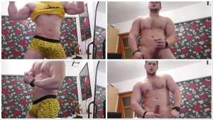 11 34min flexing muscle and cumming 91kg extra vid flexing naked n gym