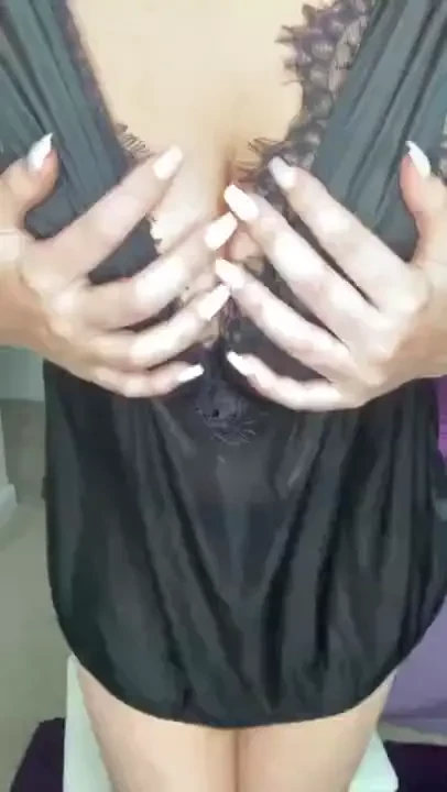 Let me tease you baby with my silk nightie 