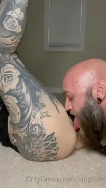 Licking her up and down 