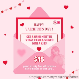 A valentines treat would you want a valentines card a hand written
