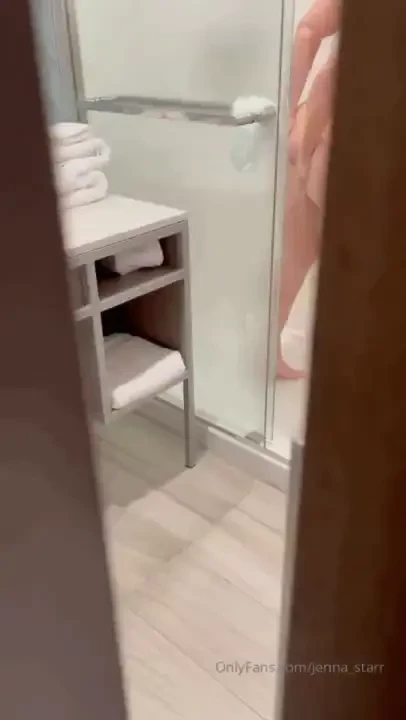 Someone sneaked a peek on me while i fucked my dildo in the shower 