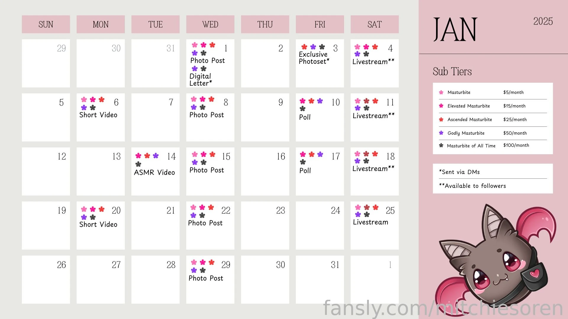 January schedule here s our hopefully not tentative schedule for 