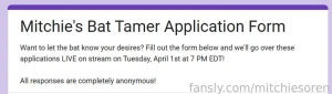 Submissions are now open for our bat tamer applications fill out this