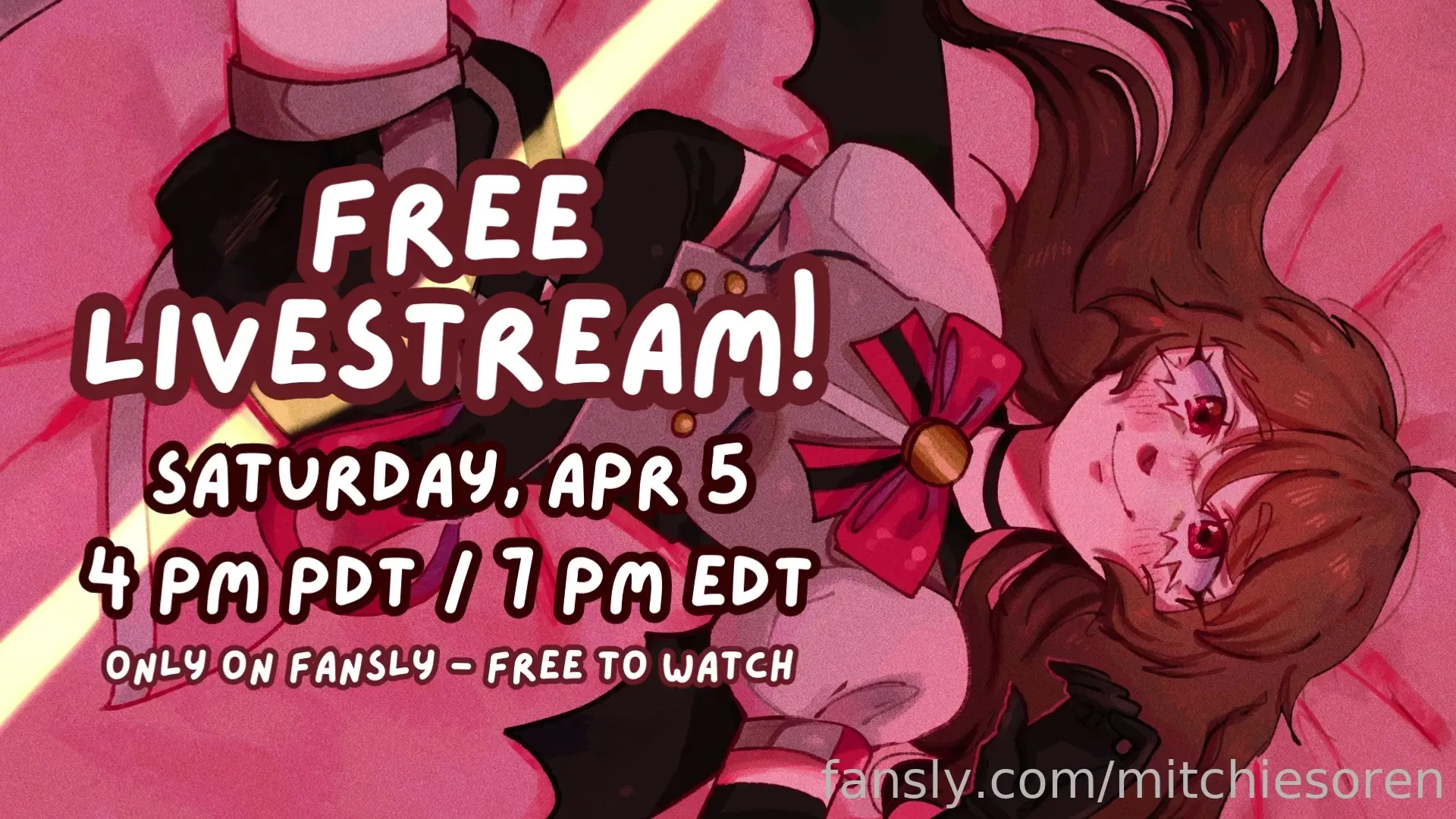 Stream alert our next livestream is tomorrow saturday april 5th at 7 