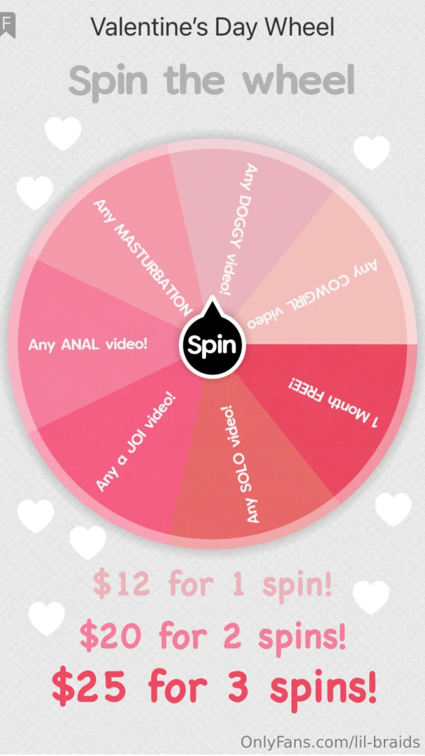 Happy valentine s day spin the wheel and win a prize every time prizes 