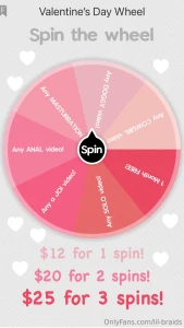 Happy valentine s day spin the wheel and win a prize every time prizes