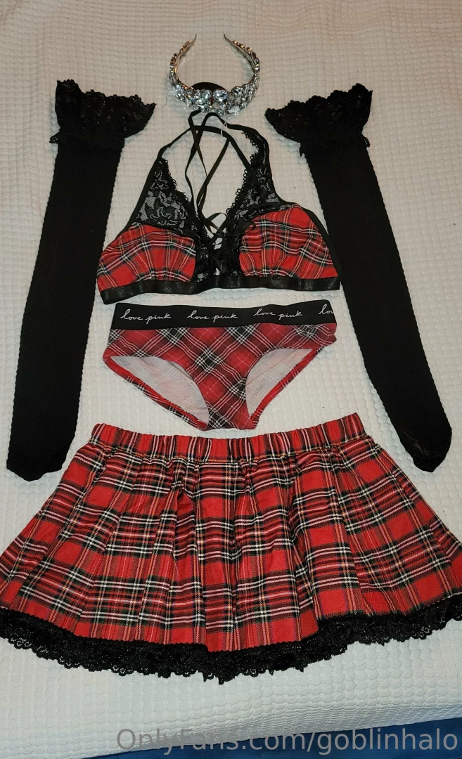 Plaid princess school girl fit with thigh high stockings lots of vides 