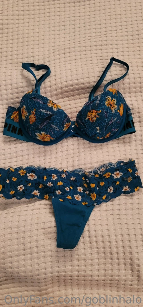 Blue floral lingerie victorias secret 