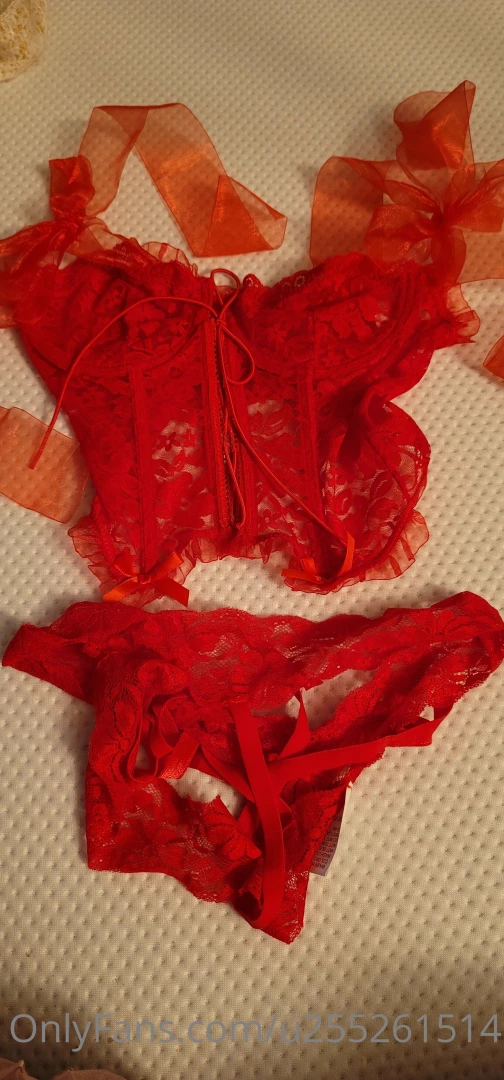 Red lacy lingerie 