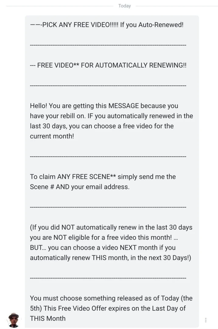 Free video for march the free video offer was just sent out to 