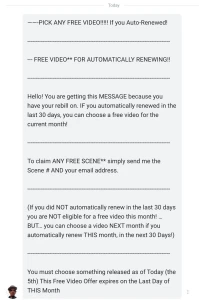 Free video for march the free video offer was just sent out to