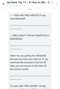 Choose any free video now free monthly video offer was just sent out part 1