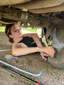 Making some emergency campsite truck repairs so nice to have skills