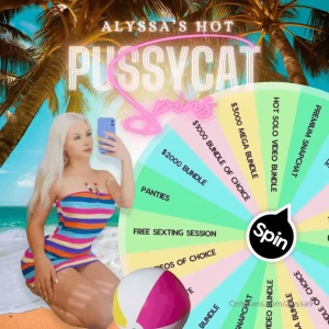 alyssa9 - - win the hottest and wettest prizes - one spin 10 three spins 20 five 