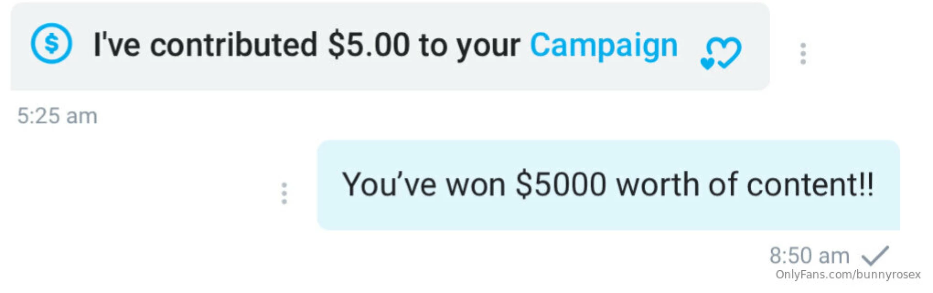 A few of you won the 5000 in content last night this morning 