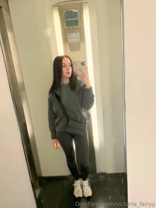 Simple mirror snap messy hair soft smile nothing perfect just me