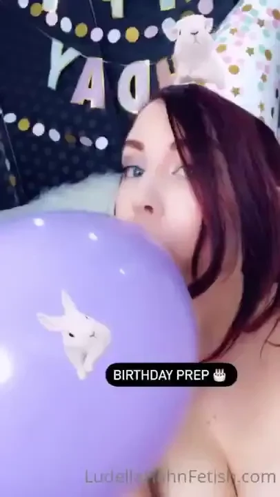 It s my birthday tomorrow so i m just blowing up balloons in my 