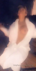 Boobs out by the campfire