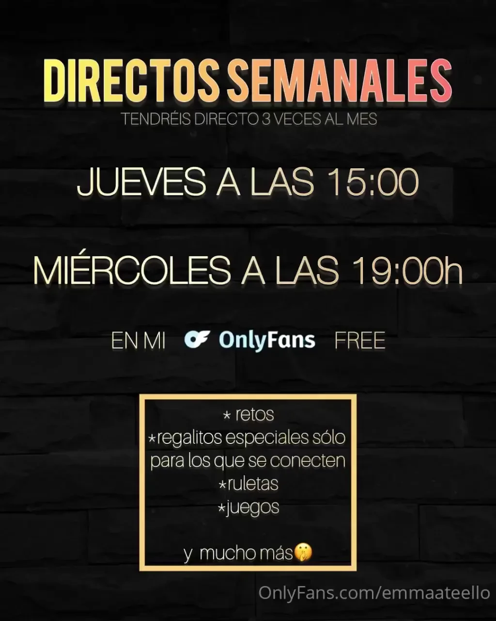 La nica p gina que hace directos calientes cada semana har algunos 