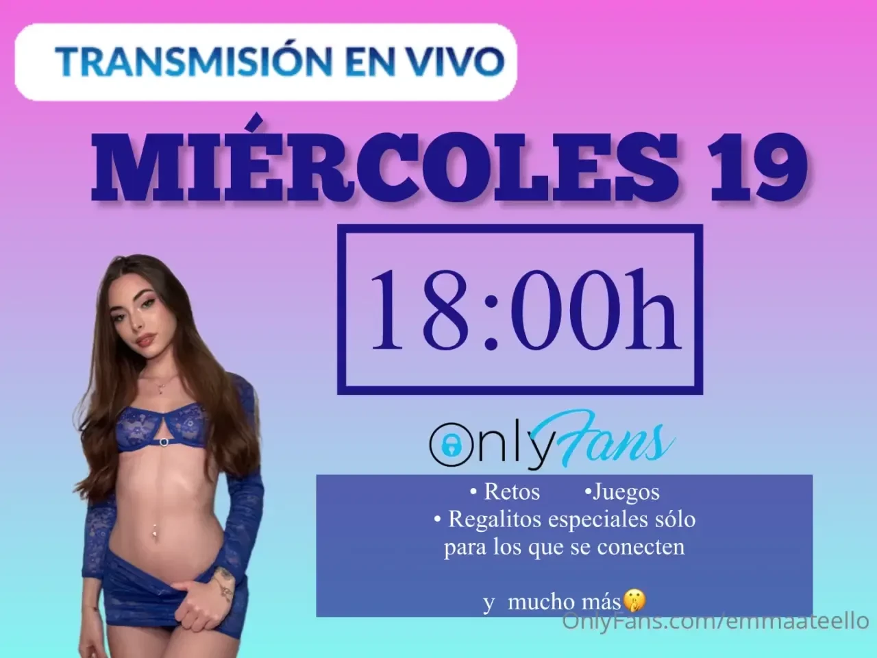 Esta semana el directo se har el mi rcoles 19 a las 18 00h con 