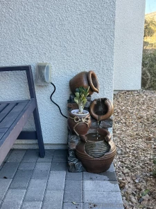 I just got this beautiful fountain added to my front porch this