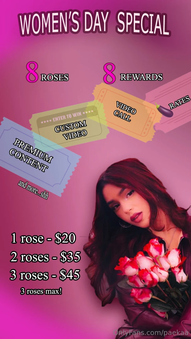 8 roses 8 rewards just for you papi it s women s day a day to part 1 