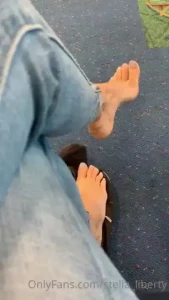 I always wear boots on planes but letting them breathe today