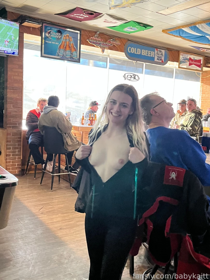 Stranger catches me flashing out at the bar part 1 