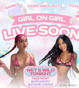 Girl on girl naughtiness tonight kenzie1817 with chaneloxoxo are going part 2