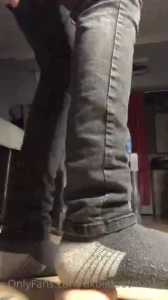 11 and a half mins foot job video on a dildo including smelly sock
