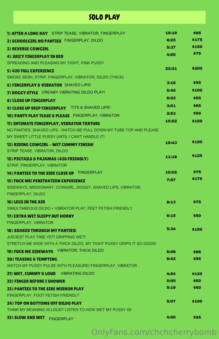 Videos from my menu under the solo play section are discounted at vip 