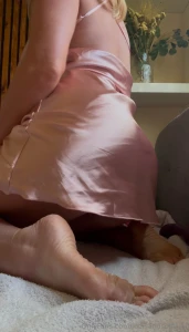 Part one of my satin night dress video i start by caressing my smooth part 1