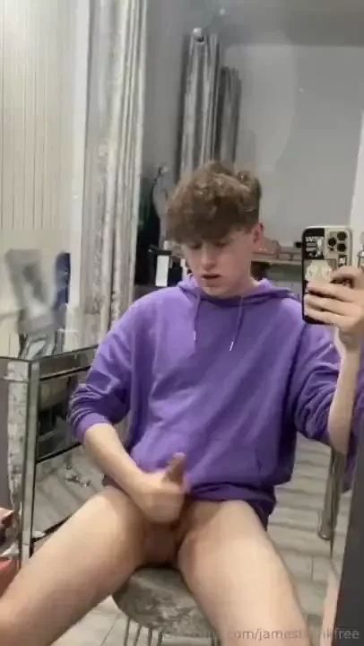 I was left home alone and horny so i wanked my dick until i shot my 